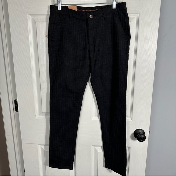 Indigo Plus men's windowpane ankle fit trousers, size 32, hipster, NWT - Picture 1 of 14